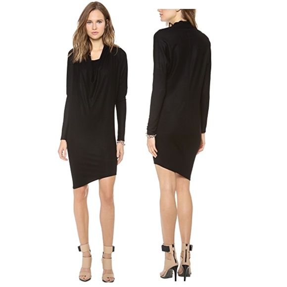 Cowl Drape Neck Wool Dress | Helmut Lang - Picture 2 of 8